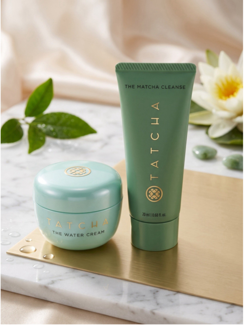 Tatcha Travel Set The Water Cream + Matcha Cleanse 20ml Skincare Duo NEW